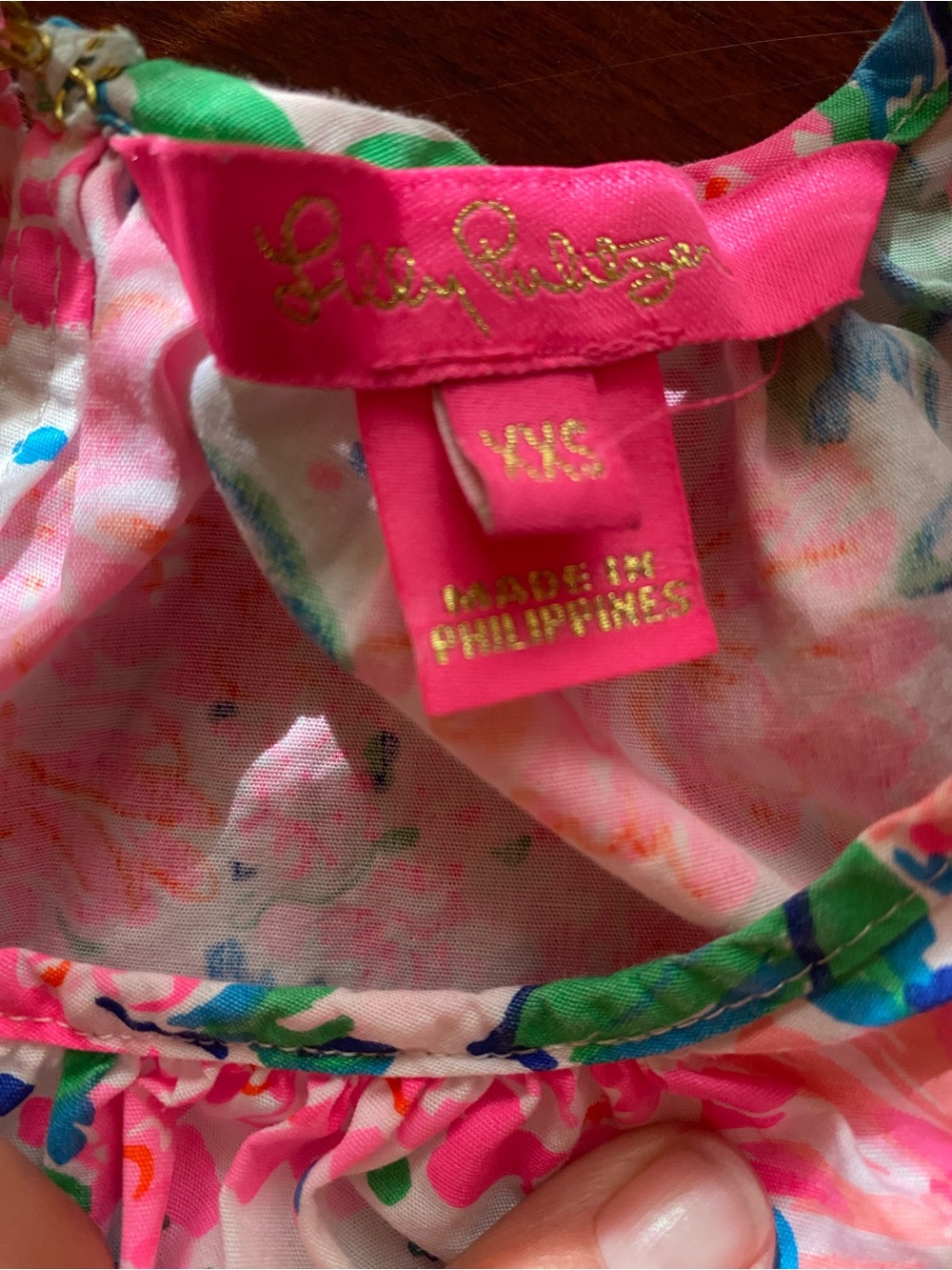 Lilly Pulitzer Pink & Green Floral Ruffle Shell - Picture 5 of 6